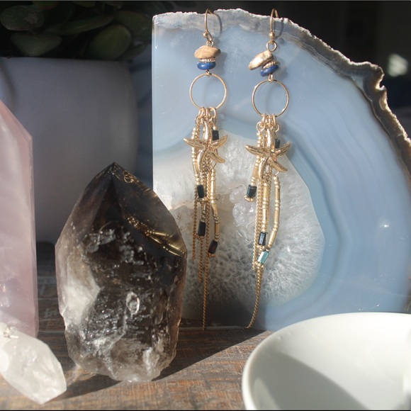 Gold Tone Starfish Earrings - Picture 5 of 9